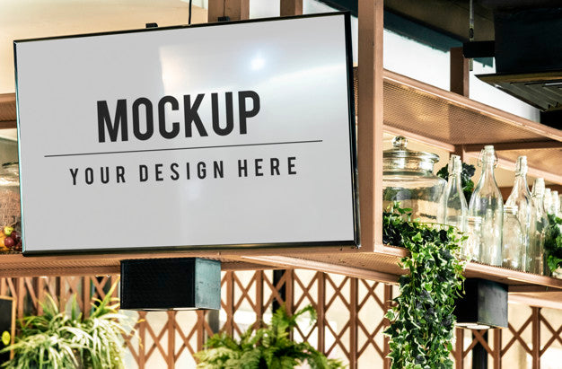 Tv Screen Mockup In A Restaurant Psd
