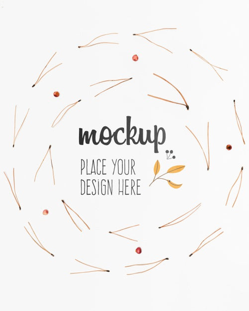 Twigs Arrangement Mock-Up Design Psd
