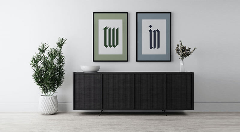 Twin Frame Poster Mockup Psd