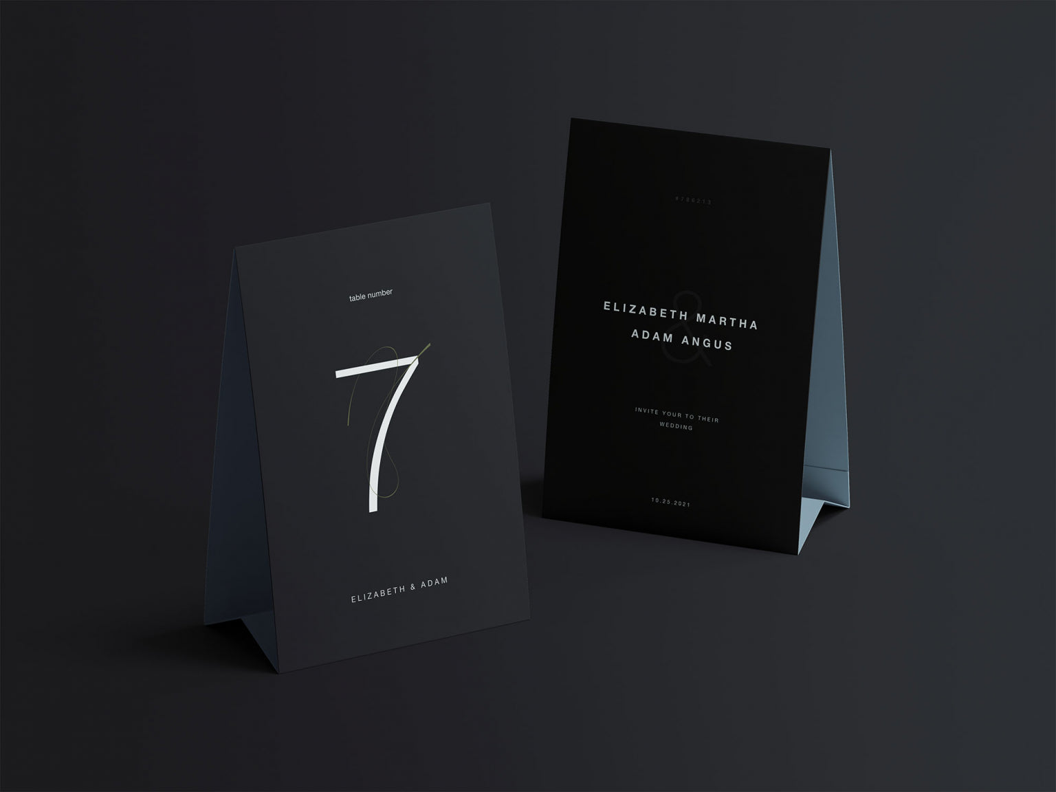 Twin Vertical Table Tents Mockup (Psd)