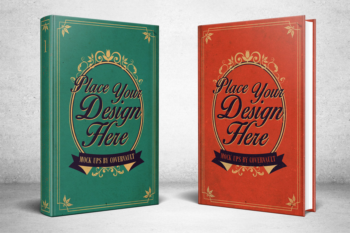 Two 6 X 9 Hardcovers Standing Psd Mockup