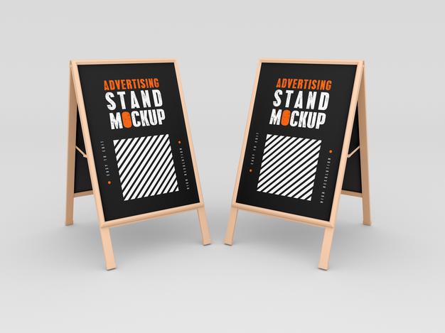 Two Advertising Stand Mockup Psd