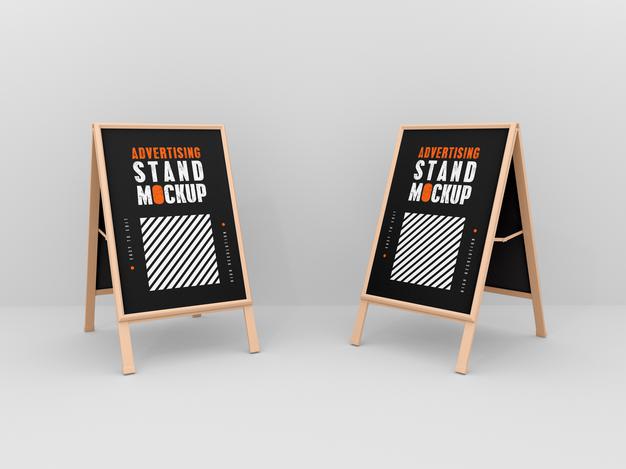 Two Advertising Stand Mockup Psd