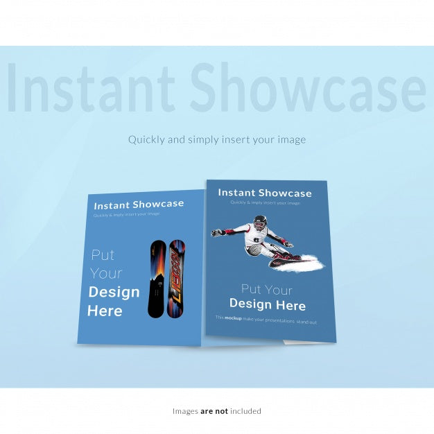Two Blue Flyers Mock Up Psd