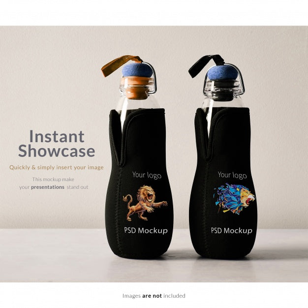 Two Bottles Mock Up Psd