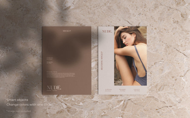 Two Brochure Mockup In Minimalist Style Psd