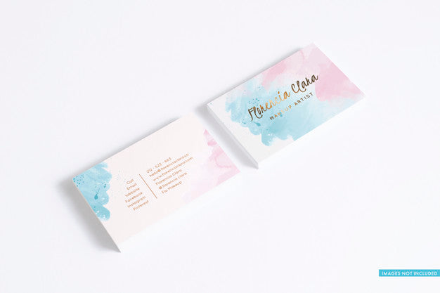 Two Business Card Stacks Psd