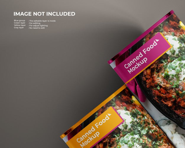Two Canned Food Mockup, Top View Psd