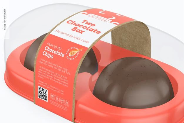 Two Chocolate Box Mockup, Close Up Psd