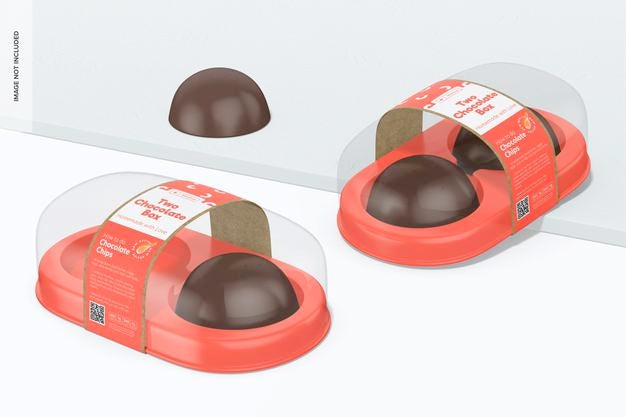 Two Chocolate Boxes Mockup, Perspective Psd