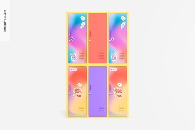 Two Door Locker Mockup, Front View Psd