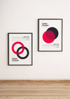 Two Framed Poster Template Mockup Hanged On Wall Psd