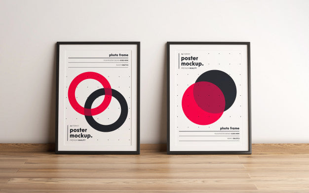 Two Framed Poster Template Mockup Psd