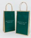 Two Green Paper Bag Mockups Psd