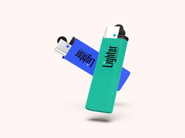 Two Isolated Lighter Mockup Psd