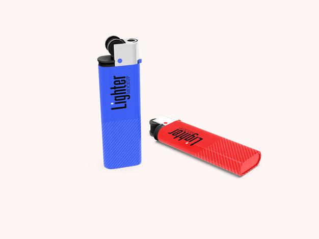 Two Isolated Lighter Mockup Psd