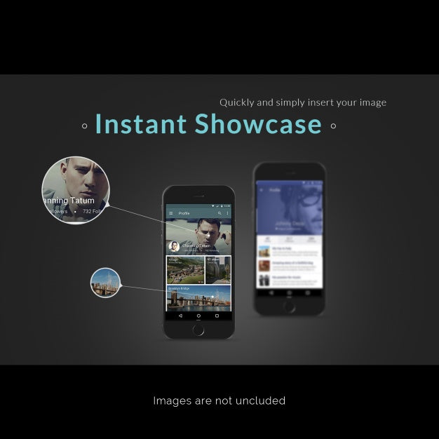 Two Mobile Phones Mock Up Psd