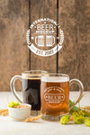 Two Mock-Up Beer Pints With Barley Psd