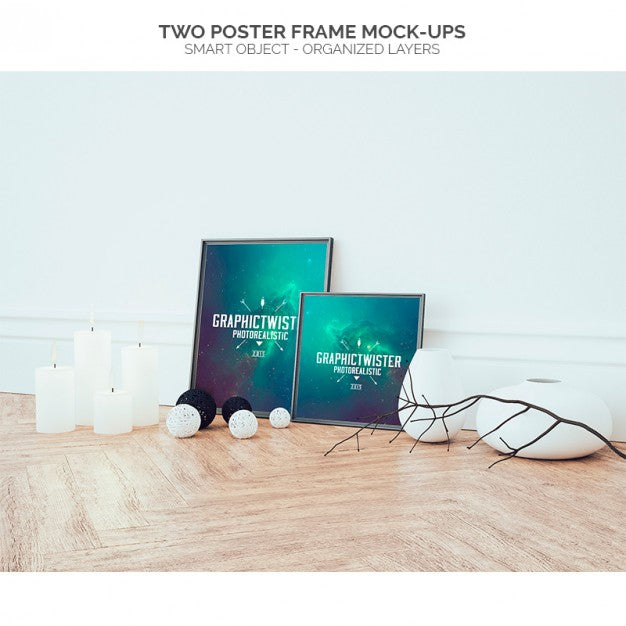 Two Poster Frame Mock-Ups Psd