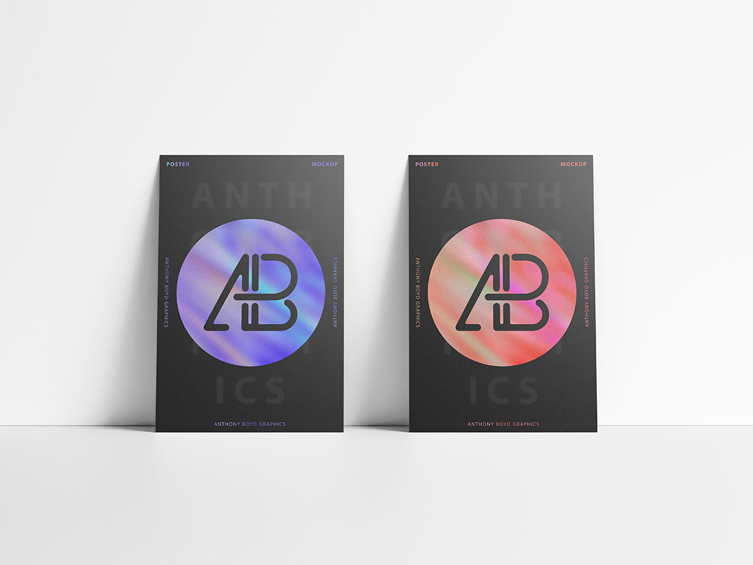 Two Posters Against Wall Mockup