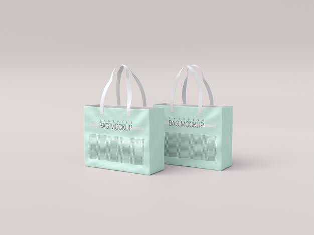 Two Realistic Shopping Bag Mockup Psd