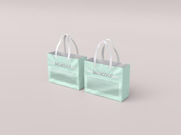 Two Realistic Shopping Bag Mockup Psd