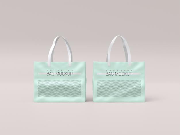 Two Realistic Shopping Bag Mockup Psd
