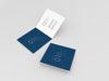 Two Realistic Square Bi-Fold Brochure Mockup Psd