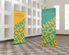 Two Roll Up Banner Mockup Indoor Psd