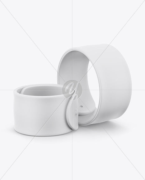 Two Rubber Slap Bracelets Mockup