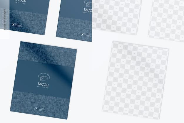 Two-Sided Menu Covers Mockup Psd