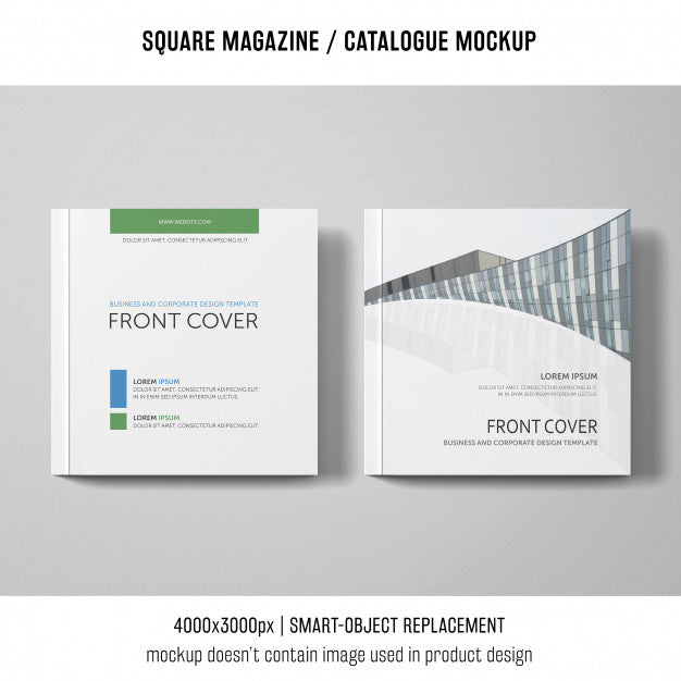 Two Square Magazine Or Catalogue Mockups Psd