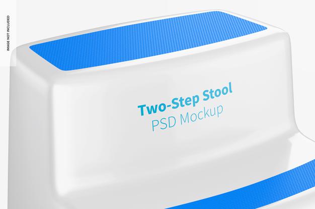 Two-Step Stool Mockup, Close Up Psd