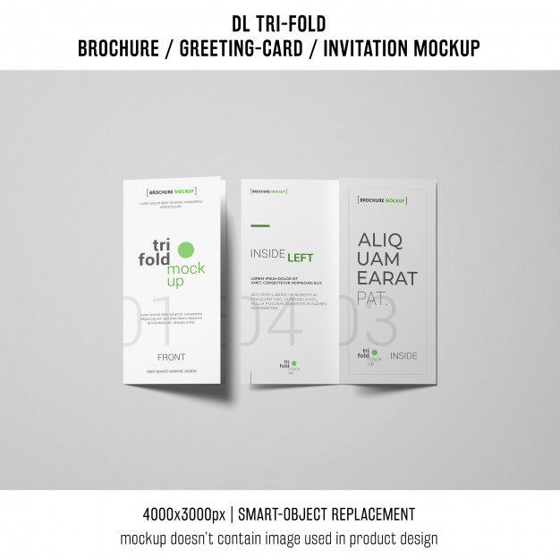 Two Trifold Brochure Or Invitation Mockups Psd