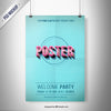 Typographic Party Poster Mockup Psd