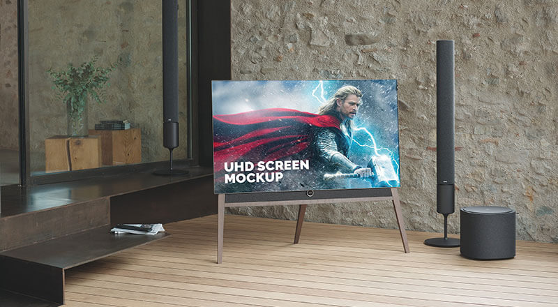 Uhd Tv Lcd Screen Mockup Psd
