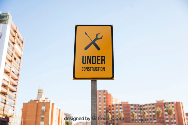 Under Construction Sign Mockup Psd