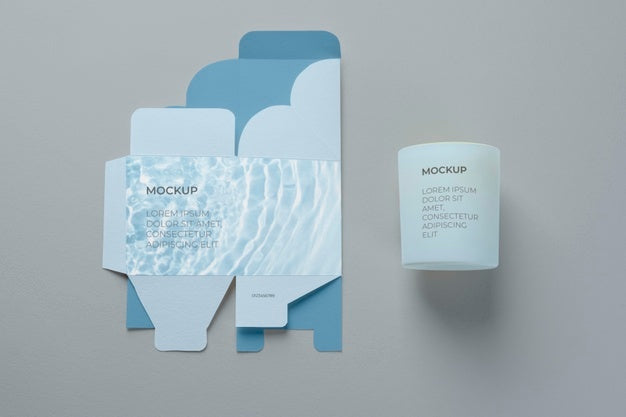 Unfolded Cosmetic Box Mockup Psd