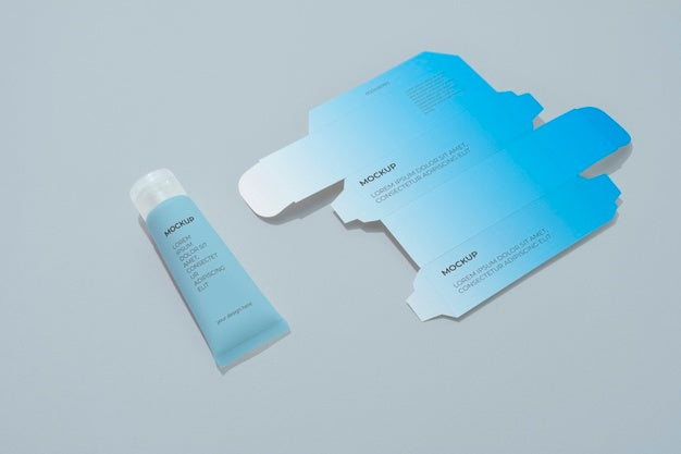 Unfolded Cosmetic Box Mockup Psd