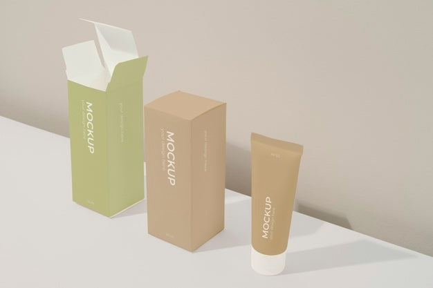 Unfolded Cosmetic Box Mockup Psd