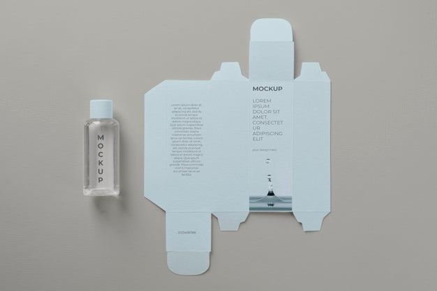 Unfolded Cosmetic Box Mockup Psd