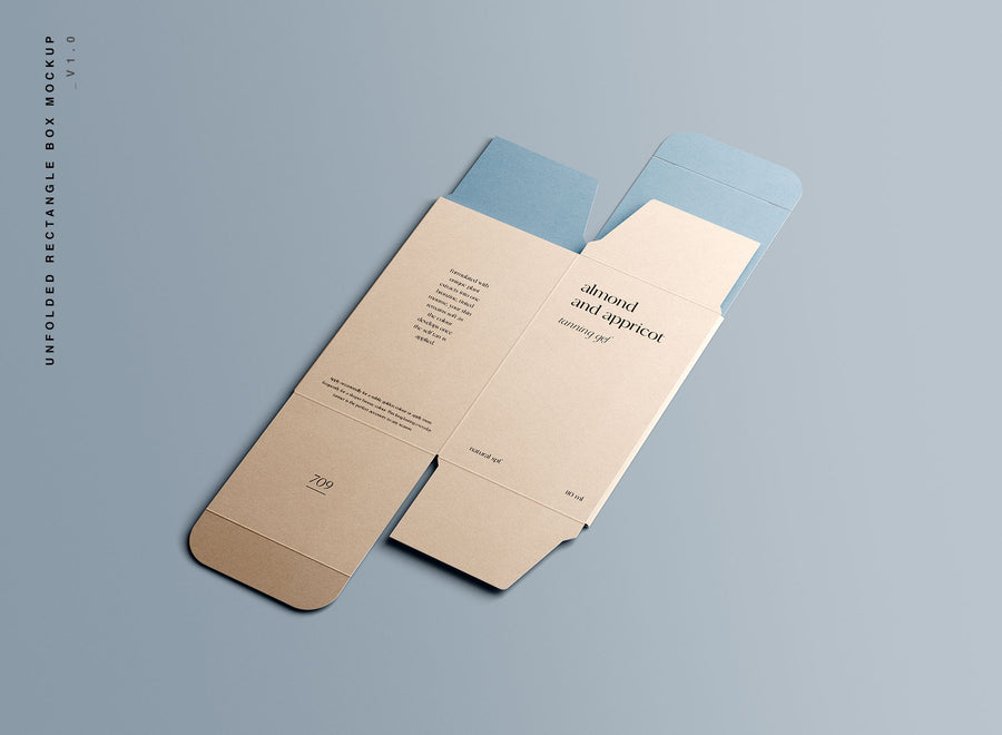 Unfolded Rectangle Box Mockup