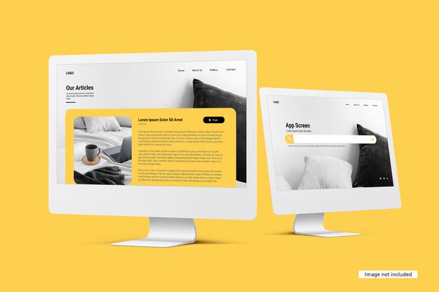 Unicolor Desktop Screen Mockup Psd