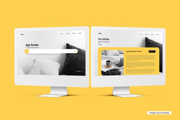 Unicolor Desktop Screen Mockup Psd