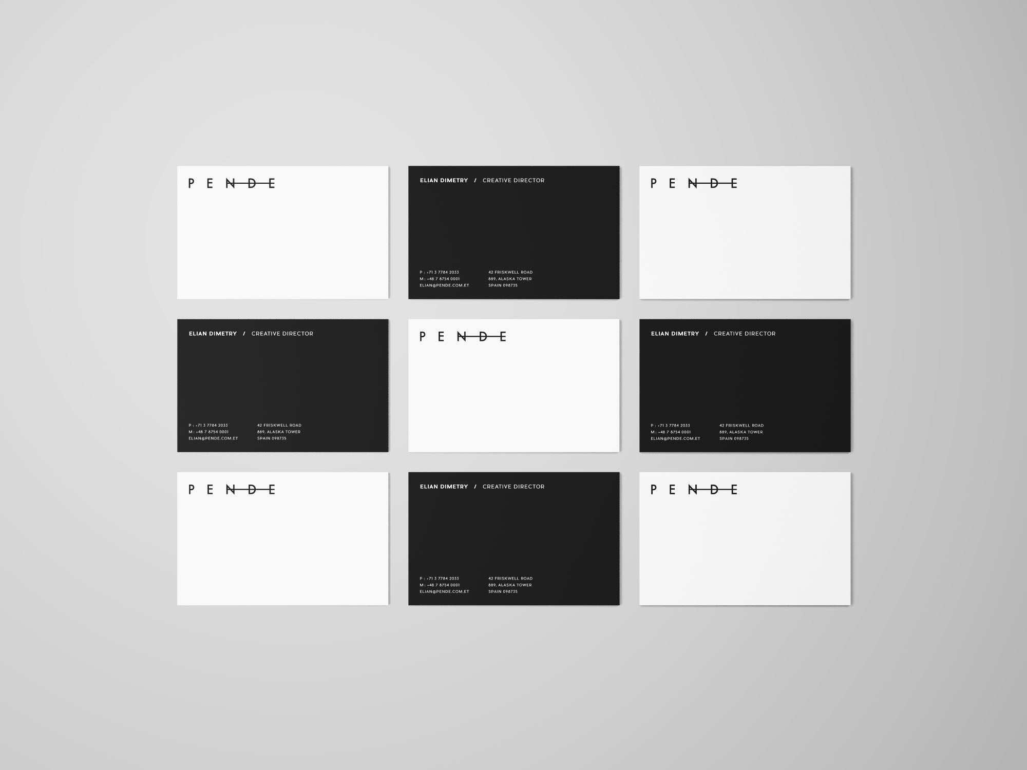 Uniform Overhead Business Cards Mockup