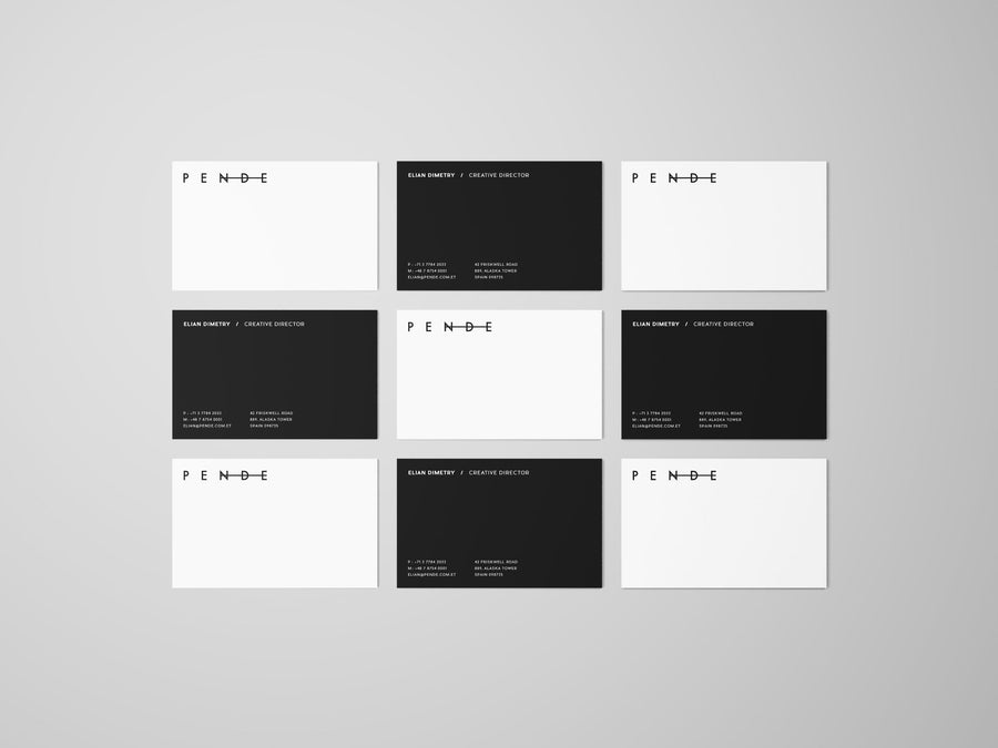 Uniform Overhead Business Cards Mockup