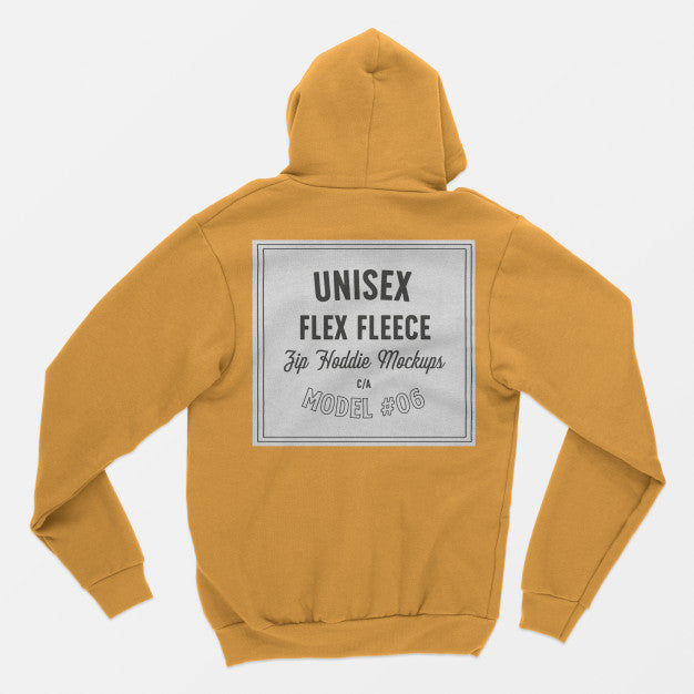 Unisex Flex Fleece Zip Hoodie Mockup 06 Psd