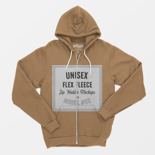 Unisex Flex Fleece Zip Hoodie Mockup Psd