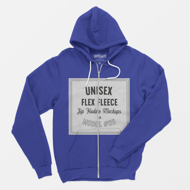 Unisex Flex Fleece Zip Hoodie Mockup Psd
