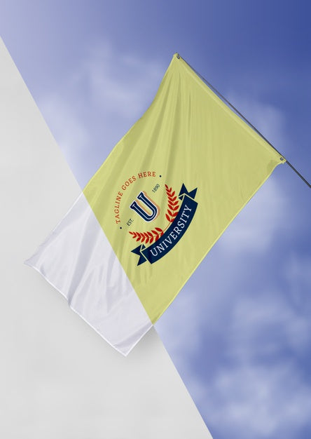 University Flag Concept Mock-Up Psd